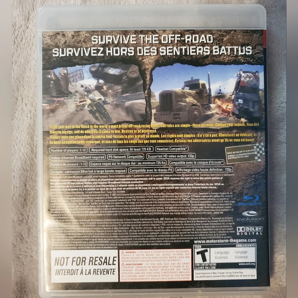 5 for $25 | Playstation 3 MotorStorm Sony Evolution Studios - UNTESTED